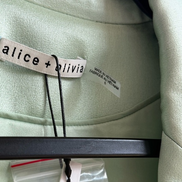 🪩Alice + Olivia Satin Light Green Blazer - Picture 4 of 8